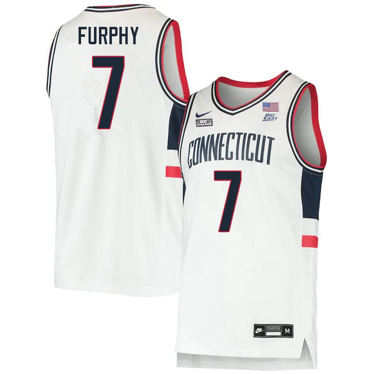 Uconn Huskies #7 Jacob Furphy College Basketball Jersey Stitched-Alternater White